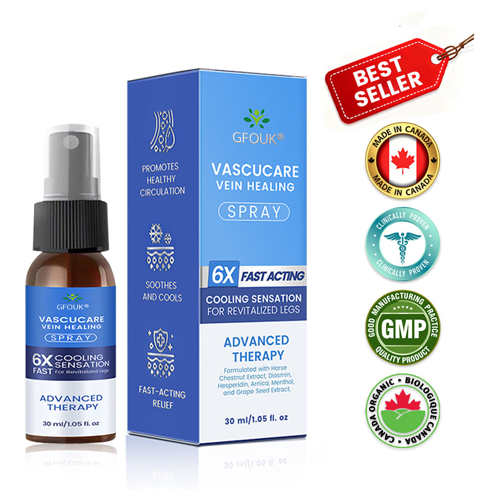🇨🇦✅✅GFOUK® VascuCare Vein Healing Spray(Designed for Varicose veins, Spider veins, Deep vein Thrombosis, Chronic venous insufficiency, Venous ulcers, Thrombophlebitis and other venous issues)