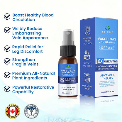 🇨🇦✅✅GFOUK® VascuCare Vein Healing Spray(Designed for Varicose veins, Spider veins, Deep vein Thrombosis, Chronic venous insufficiency, Venous ulcers, Thrombophlebitis and other venous issues)